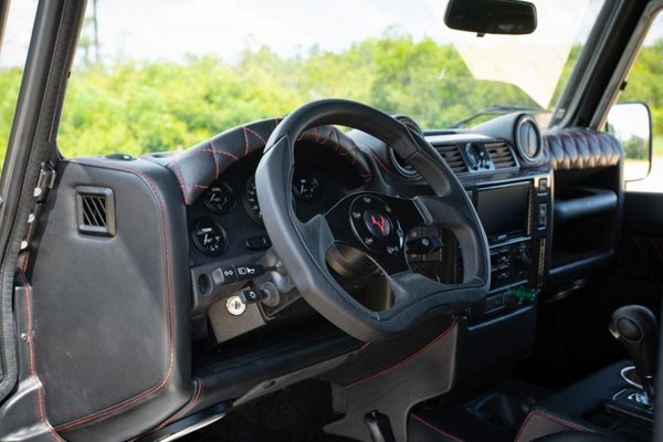 land rover defender 130 interior custom made black leather