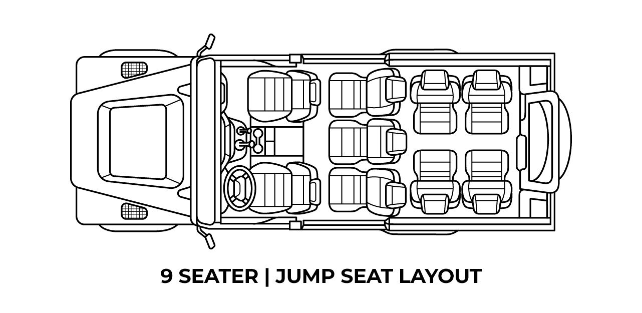 Custom Defender 110 9 Seater/Jump Seat Layout