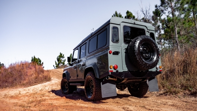 Back of a custom land rover defender
