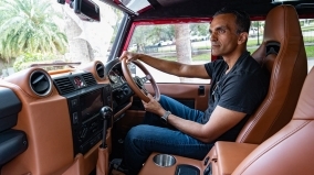 Project Red Phoenix custom car being driven